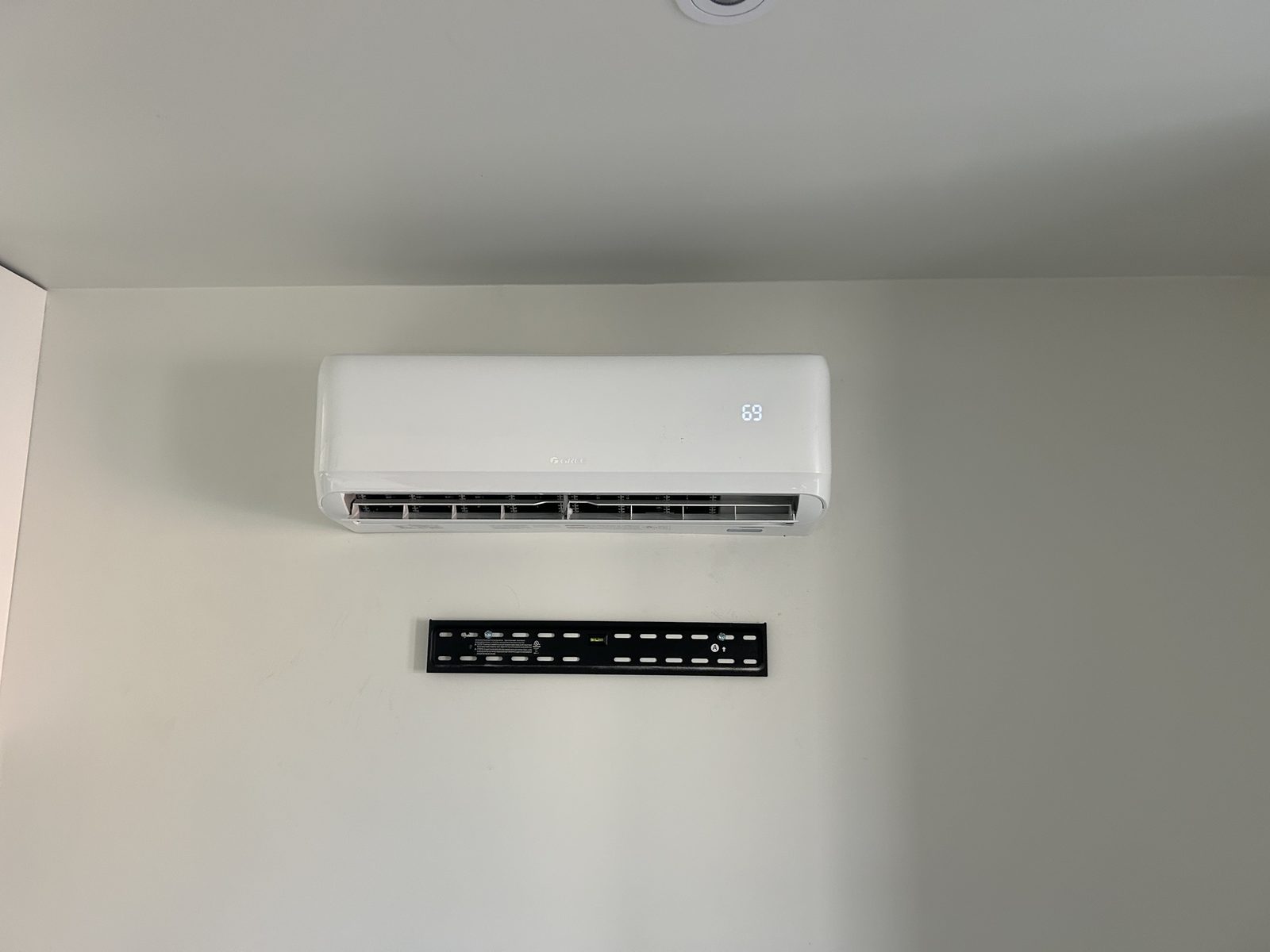 GREE ductless mini-split indoor unit installed in a finished living space